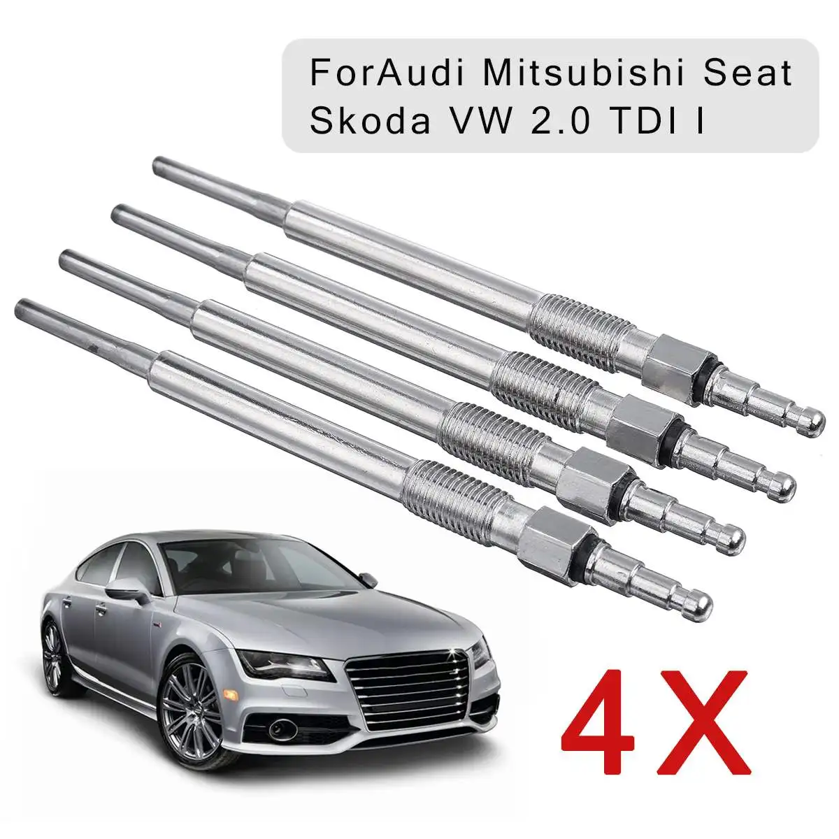 

4 шт. Дизельный Нагреватель Свеча накаливания Подходит для Audi для Mitsubishi Seat Для Skoda для VW 2,0 TDI