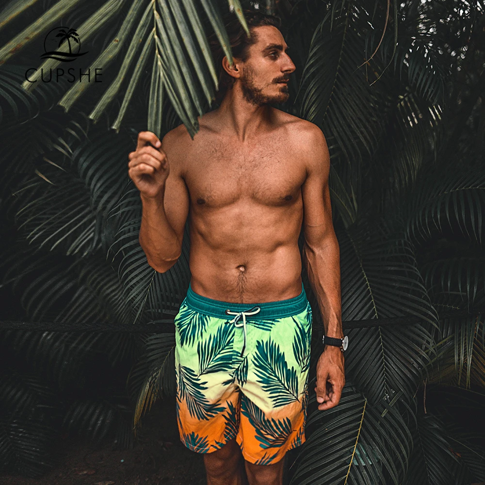 CUPSHE тропический пальмовый принт мужские бордшорты летние пляжные шорты 2019