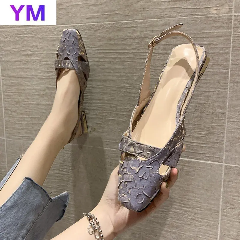 

Сандалии-гладиаторы женские с квадратным носком, модные босоножки с ремешком на щиколотке, на толстом высоком каблуке, с принтом, Размеры ...