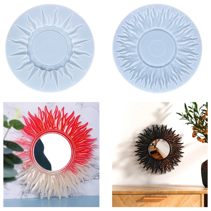 

Sun Mirror Resin Mold, Decorative Wall Mirror Silicone Moulds for Resin Casting