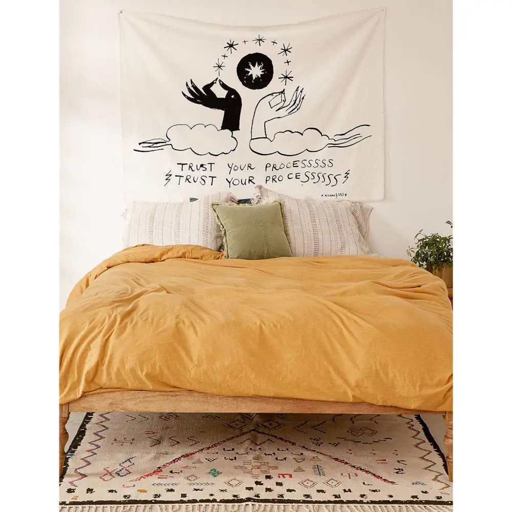 Таро ручной Висячие гобелены Луна Звезда Psychedelic Хиппи Гобелен Мандала Настенный