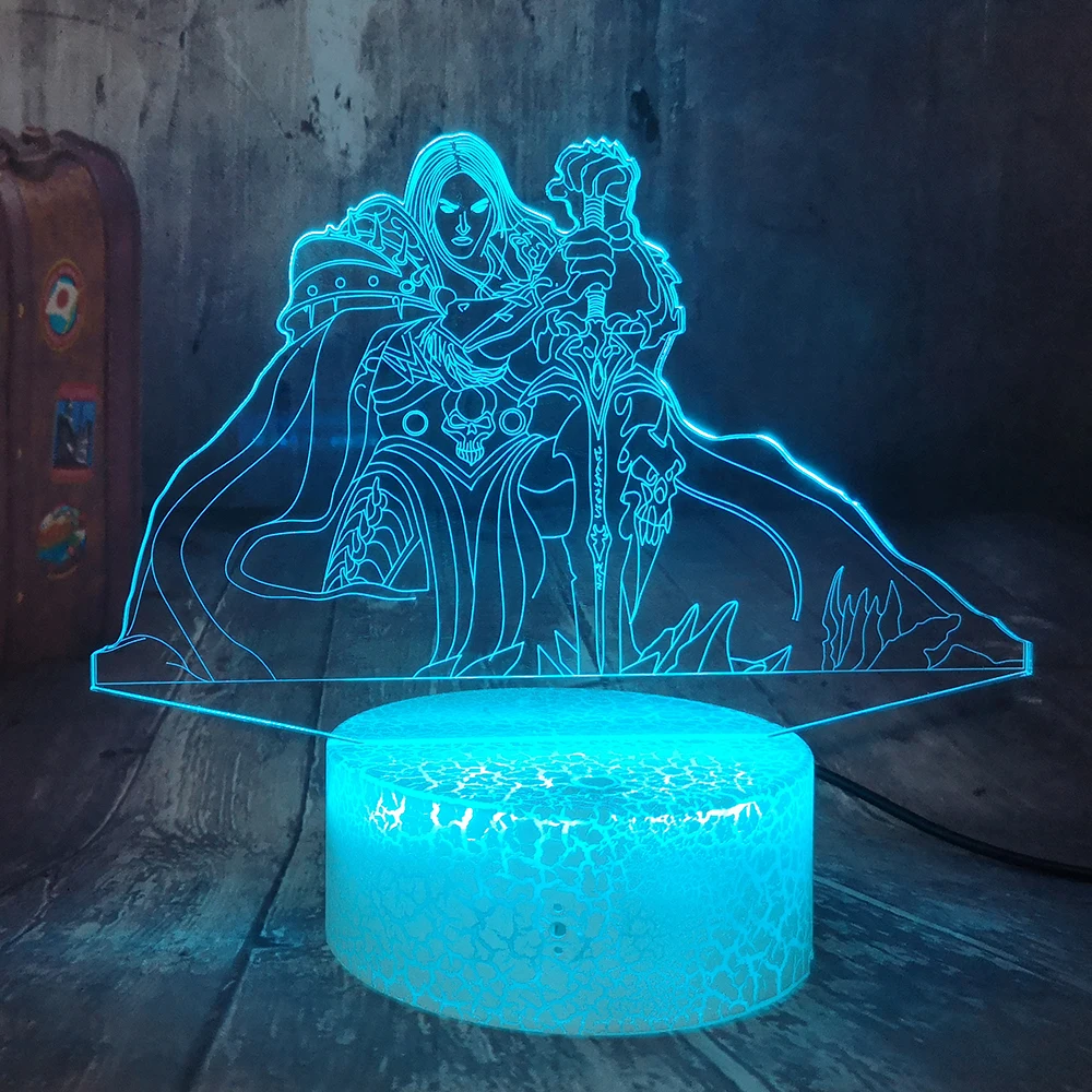 Игра для влюбленных World of Warcraft король-лич WLK 3D светодиодный ночсветильник 7 цветов