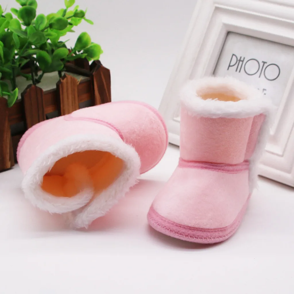 Обувь для маленьких девочек и мальчиков зимние теплые ботиночки теплая плюшевая