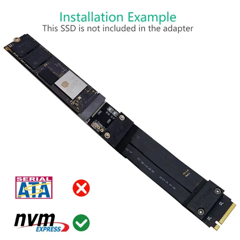 

M.2 NVMe SSD Extension Cable Solid Drive Riser Card M2 to PCI-Express 3.0 X4 P9YA