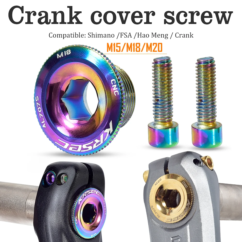 

Crank Cover Screw Cap M15/M18/M20 MTB Crankset Cover M20 Aluminum BMX Road Bike Arm Bolt Mountain Bike Accessories Parts Cover
