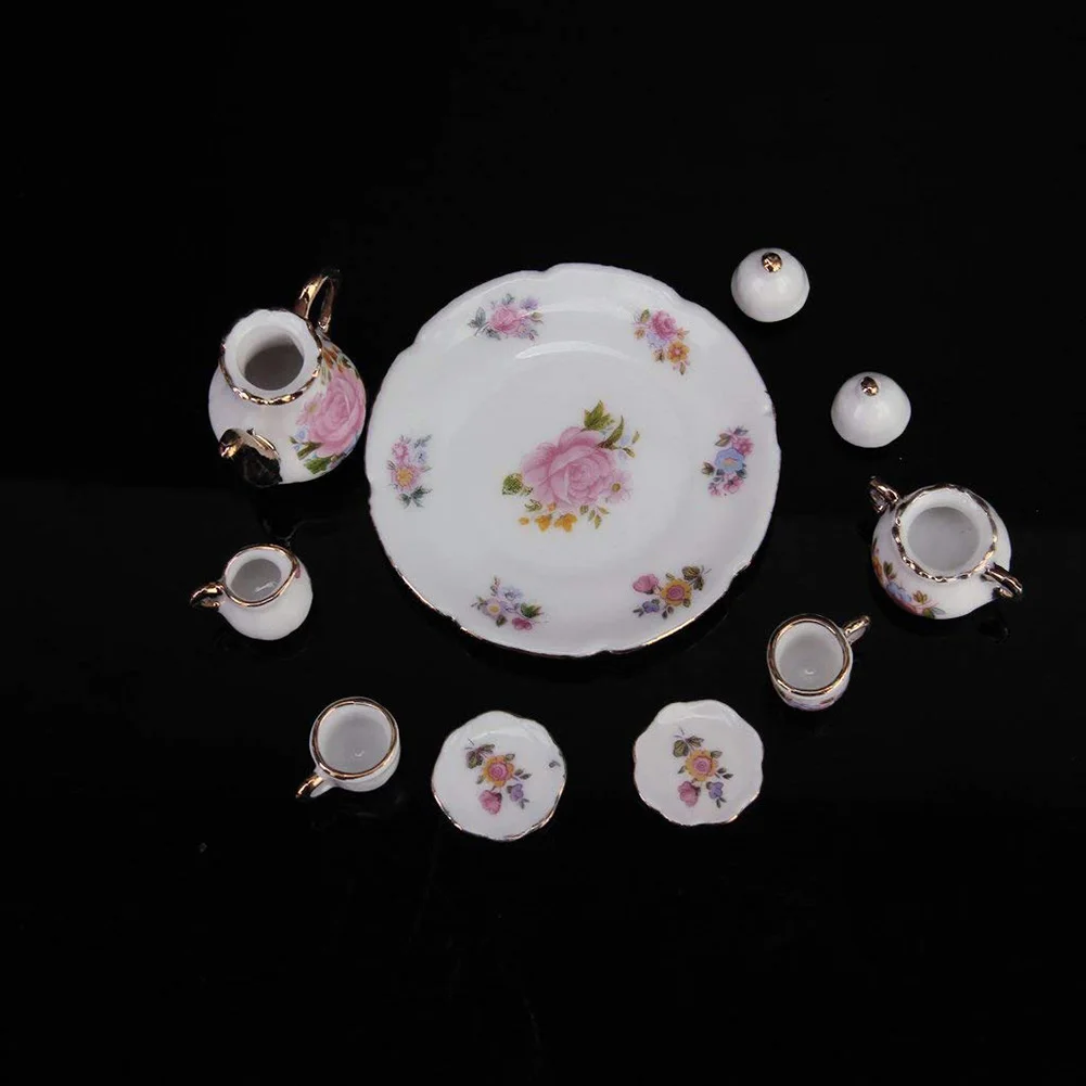 

8Pcs/Set 1/6 Porcelain Dining Ware Teapot Dish Miniature Dolllhouse Accessories New