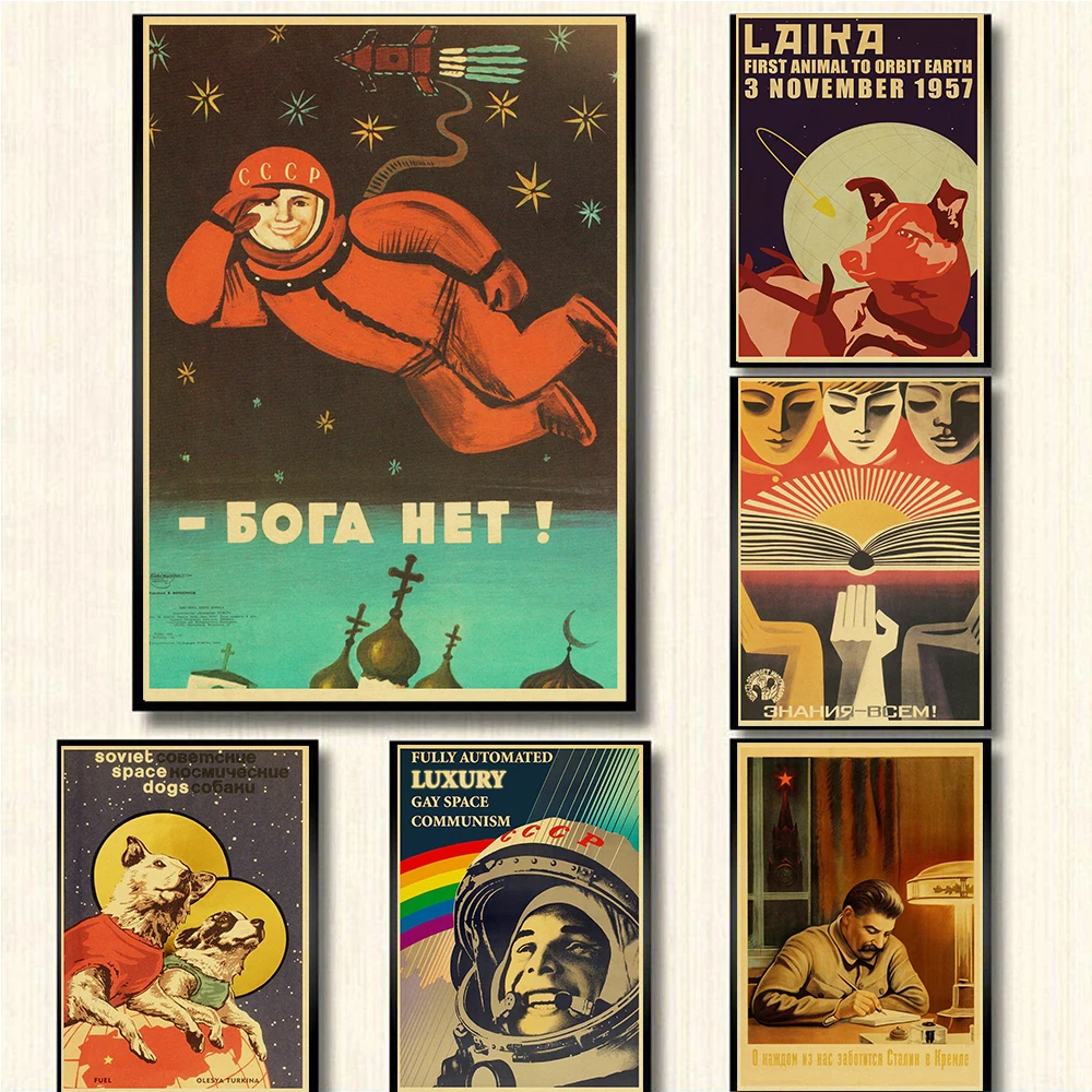 

Vintage Stalin USSR CCCP Poster Good Quality Prints and Posters Wall Art Retro Posters For for Room/Bar / Home Decoration