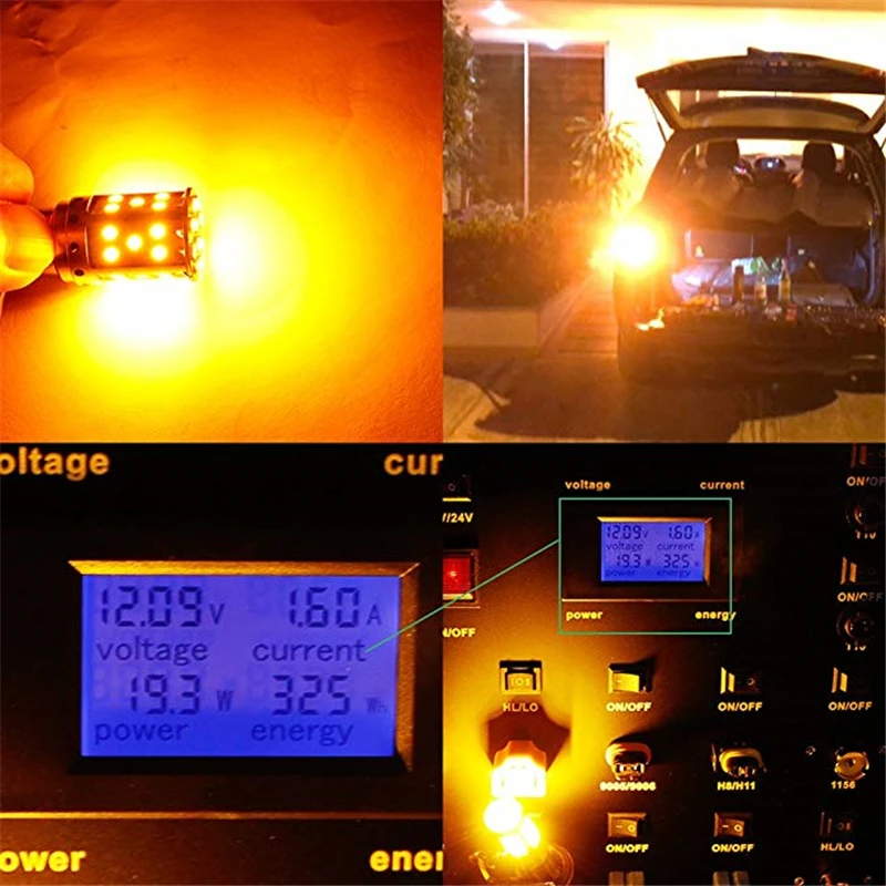1 шт. P21W светодиодный 1156 BA15S PY21W BAU15S 3030 35SMD лампочки Canbus Бесплатная T20 7440 W21W