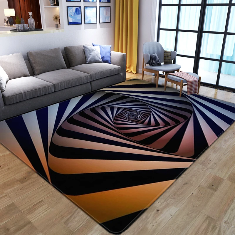 3D Vortex Illusion Carpet Entrance Door Floor Mat Abstract Geometric Optical Doormat Non-slip Living Room Decor Rug | Дом и сад