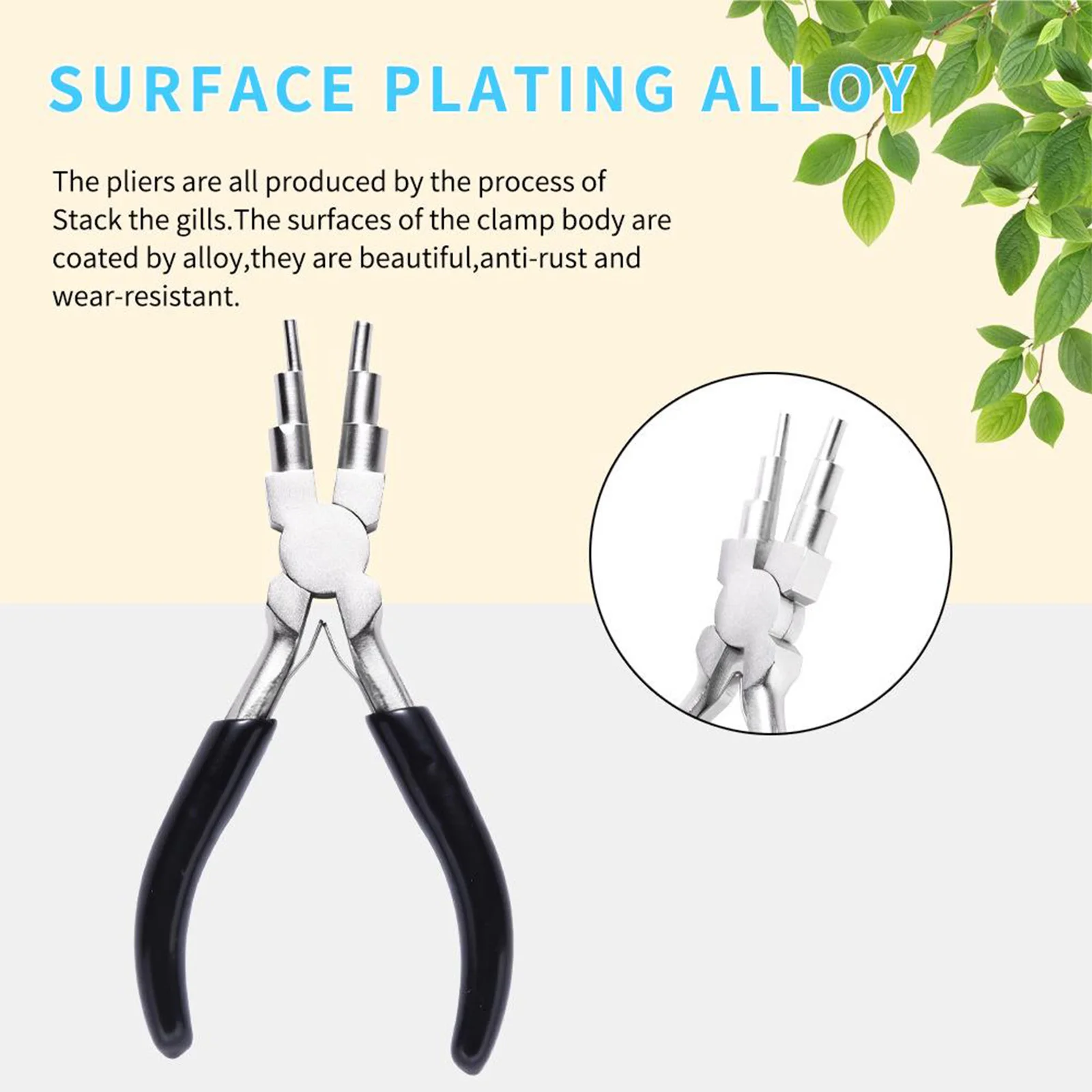 

6 Step Bail Making Pliers Craft Wire Looping with Nonslip Comfort Grip