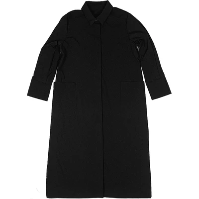 Dark dresses waitmore trench coat 2020 new retro black student loose mid-length coat