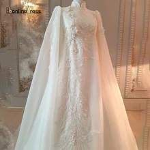 Bbonlinedress marfim vestido de noite marroquino apliques longo vestido formal de noite manto mangas elegante caftan vestido de festa muçulmano (3)