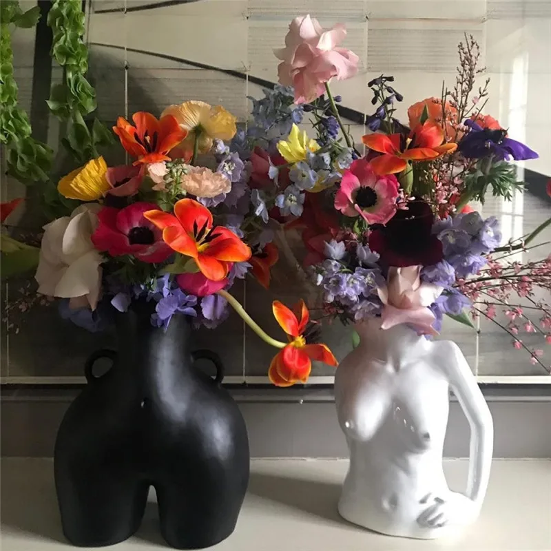 

Creative Resin Body Art Vase Creative Living Room Bedroom Flower Pot Home Decoration Accessories Decor Art Statue