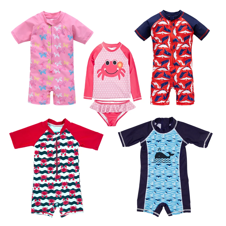 Купальный костюм для мальчиков и девочек детский слитный купальник с коротким