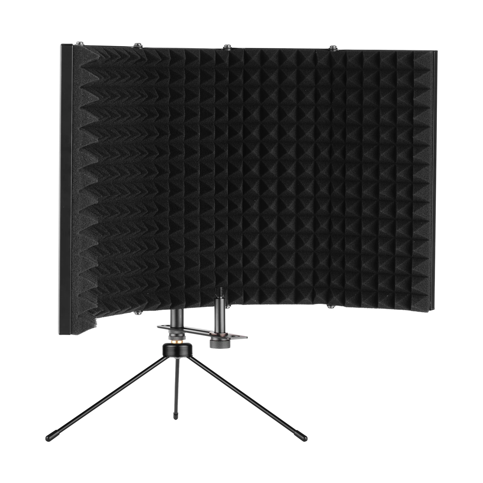 

Muslady K501 Microphone Isolation Shield Compact Foldable Tabletop Isolation Shield with Microphone Tripod Stand Supporting Rod
