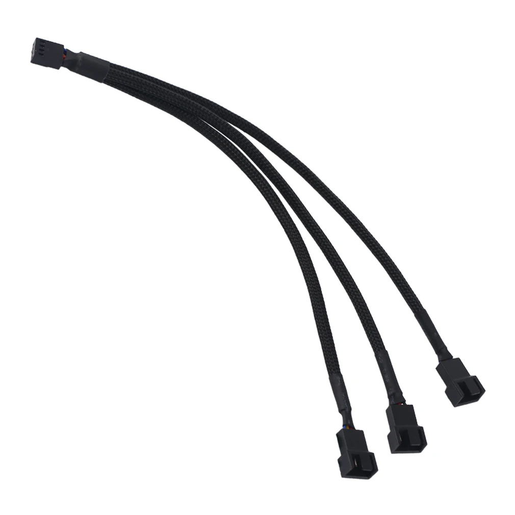 

22AWG 30cm Motherboard Internal 3Pin Female Cooling Fan Port 1 To 3 Parallel Link Splitter Power Sleeved Cable