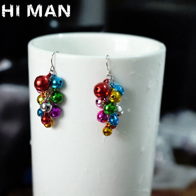 HI MAN новинка Модные Простые рождественские Ювелирные серьги женские цветные