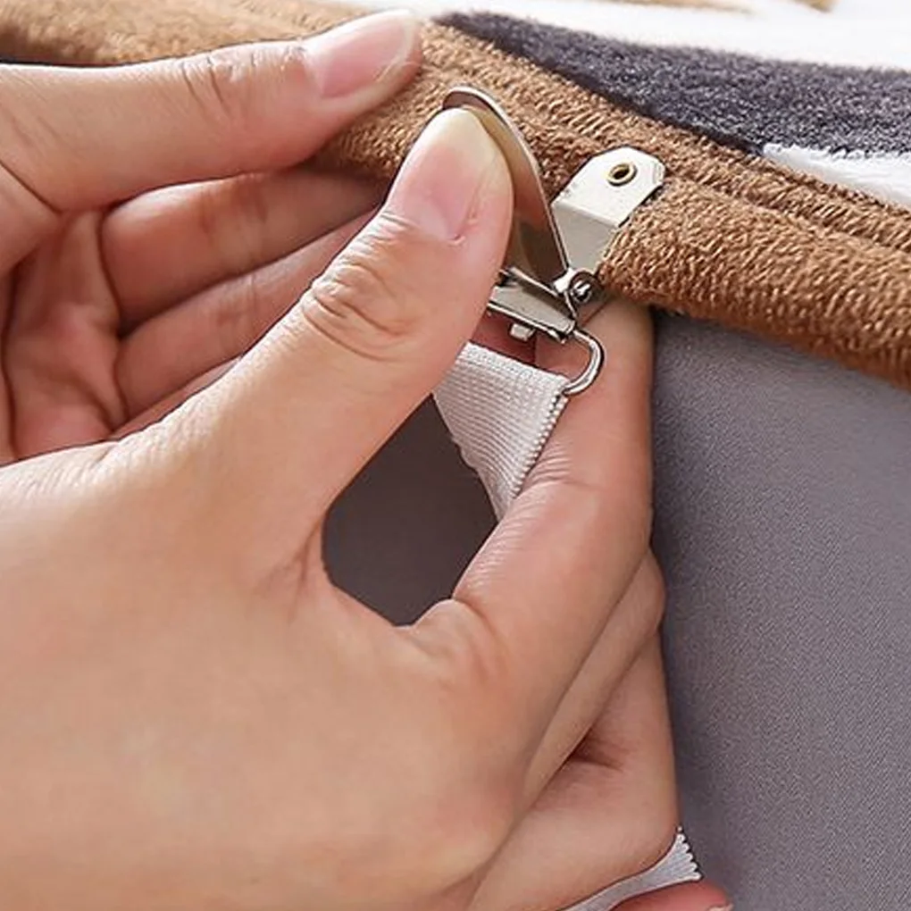 

4Pcs/set Elastic Bed Sheet Grippers Belt Fastener Bed Sheet Clips Mattress Cover Blankets Holder Home Textiles Organize Gadgets