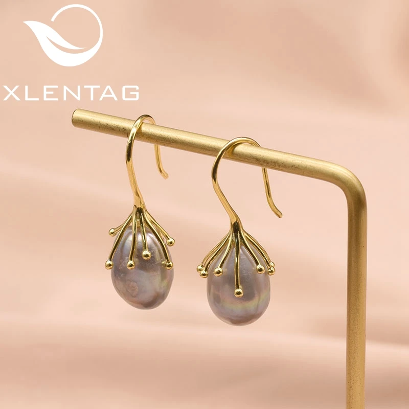 

XlentAg Aesthetics Natural Baroque Pearls Earrings For Birthday Girls Women's Boho Drop Earring Jewelry Orecchini Donna GE0335D