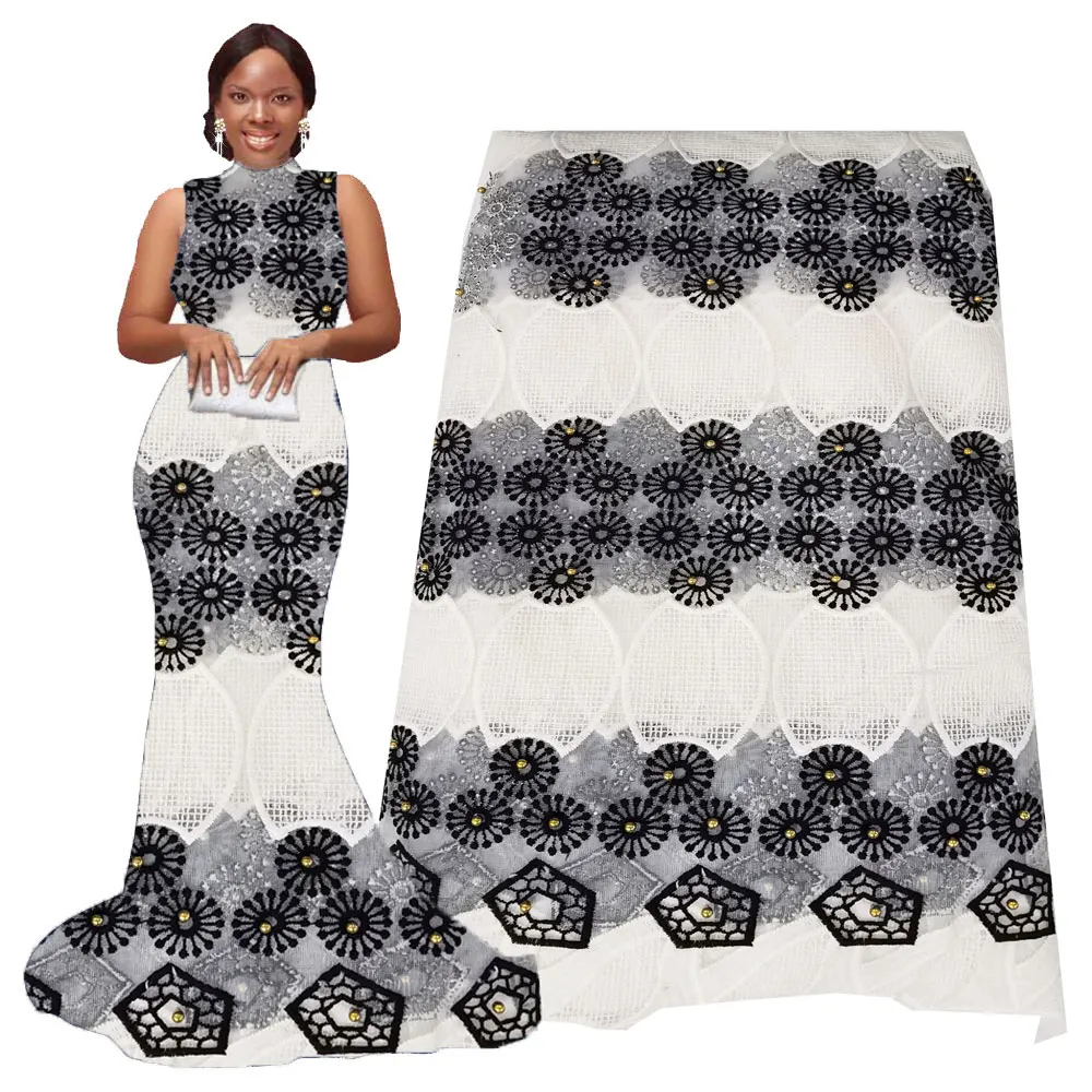 African Lace Fabrics 5 yards Tulle Embroidered Mesh Fabric High Quality Nigerian French Net Rose 2020 | Дом и сад