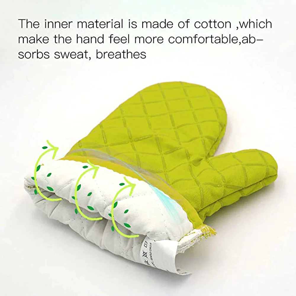 Термостойкие силиконовые перчатки для духовки Нескользящие хлопковые кухонные