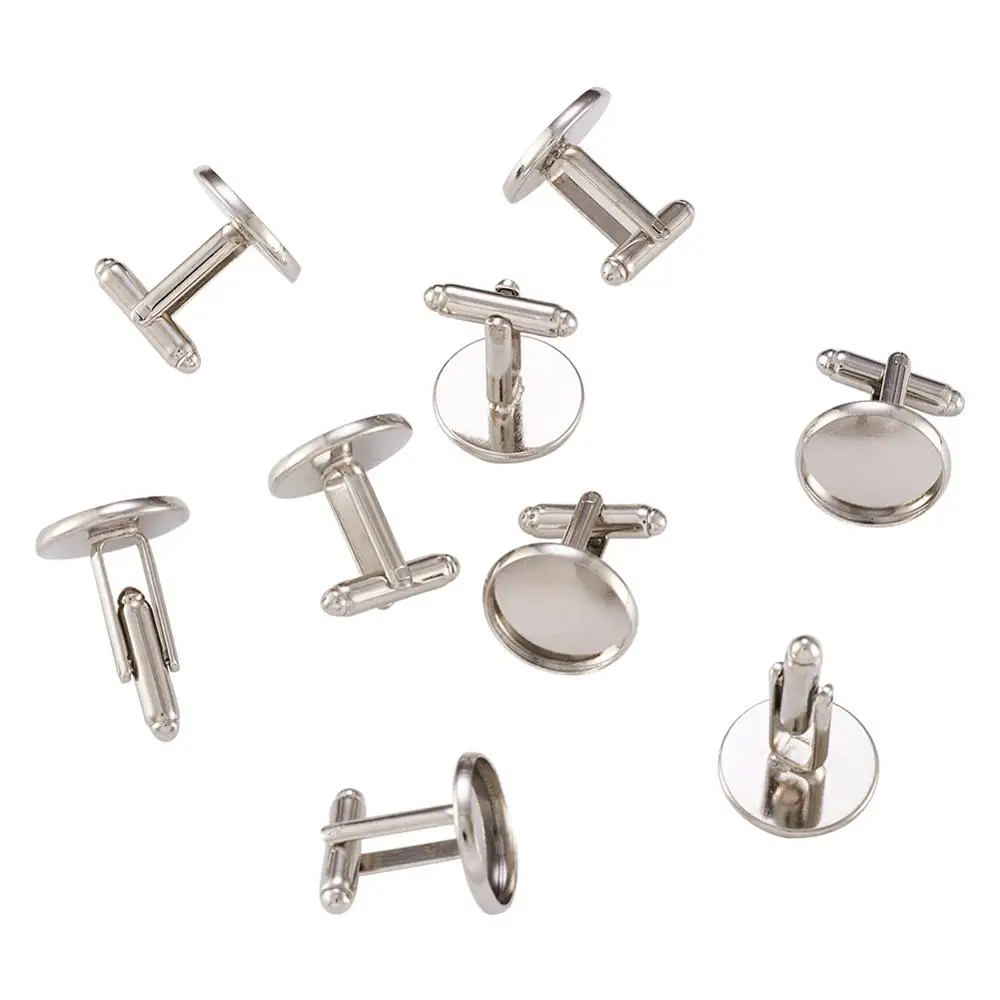 20 шт 18x18 мм латунные запонки с лотком античная бронза лоток: 16 F60|cuff buttons|brass