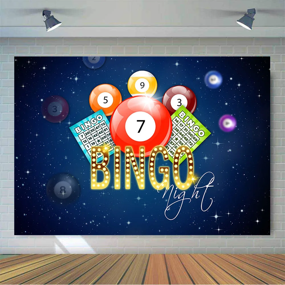 

Billiard backdrop for Bingo Party Decoration Children Theme Design Photo Background Supplies Polyester cloth 7x5ft Backdrop
