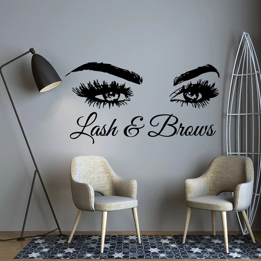 

Beauty Salon Eyes Wall Sticker Vinyl Decor Sticker For Bedroom Living Room Lash And Brows Wallsticker Murals
