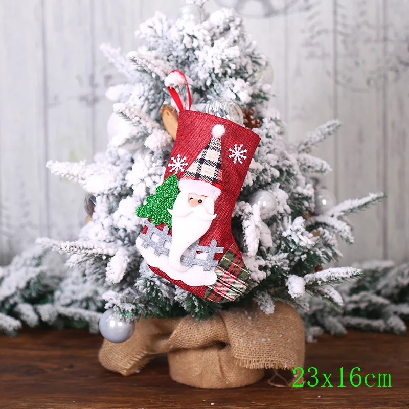 style 2-7-santa Подарочный Рождественский чулок сумки год Детские Рождественские украшения для подарков для дома с утолщённой меховой опушкой, хороший декор натальное дерево украшения Noel "сделай сам" - Цвет: style 2-7-santa