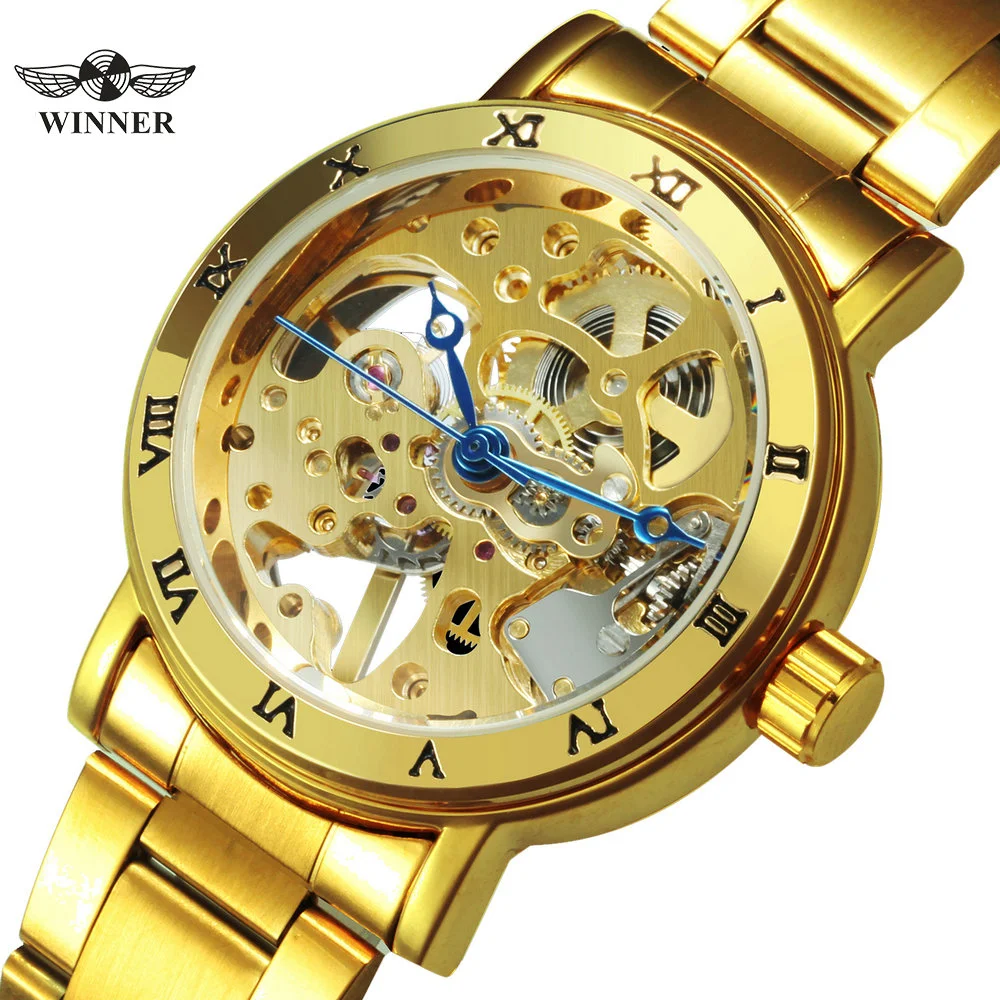2021 новые модные женские часы со скелетом механические платье элегантный золотой