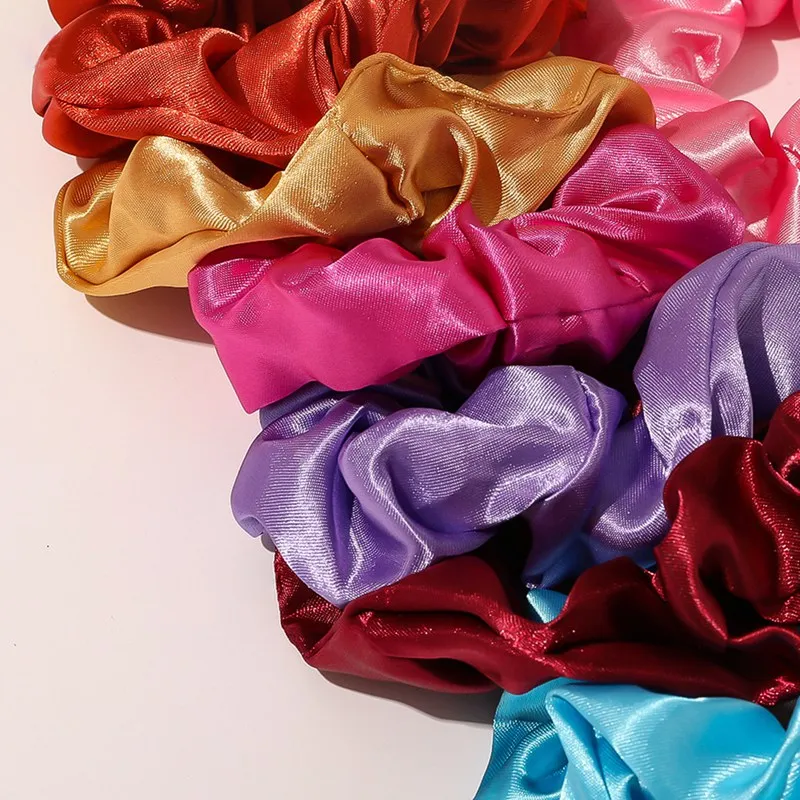 

60PCS Solid Color Hair Scrunchie Elastic Hair Bands for Women Girls Sweet Headwear Ponytail Accessories