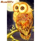 Алмазная живопись RUOPOTY 5D сделай сам, картина с изображением Золотой совы, полная выкладка, блестящая картина, домашние украшения