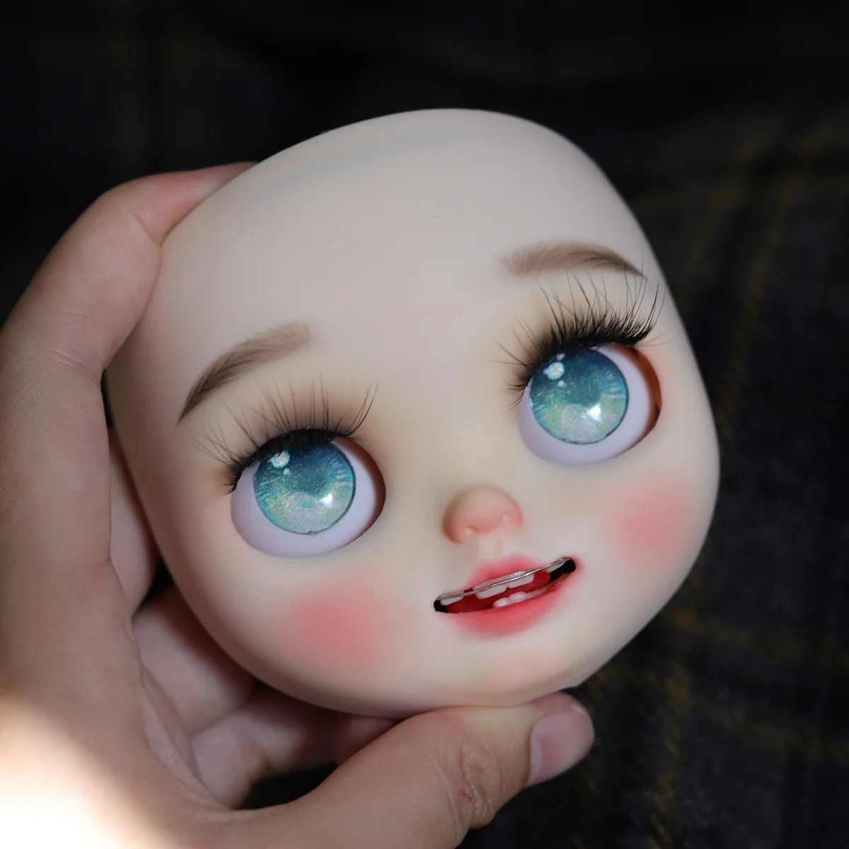 

Blyth Doll Face Plate for diy your blyth makeup Including Back Plate customization doll Nude blyth white skin smile Face