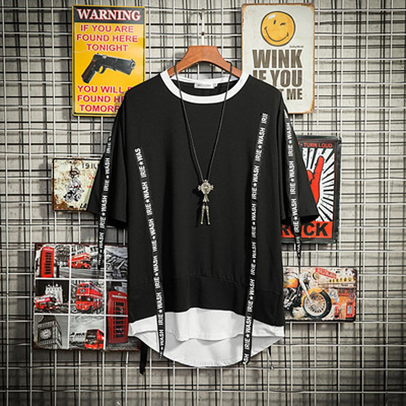 

Классическая мужская одежда, Топы И Футболки, летняя повседневная футболка с коротким рукавом, Азиатские размеры M-3XL, в стиле хип-хоп с кругл...