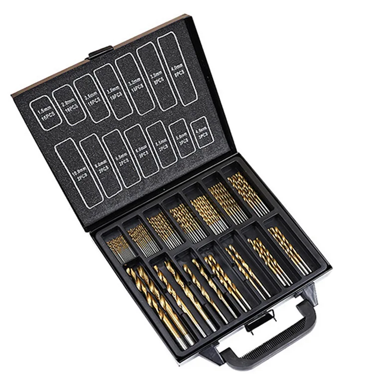 

99-Piece HSS Titanium Drill Bit Set,High-Speed Drill Set From 1.0 mm to 10mm in Metal Storage Case Woodworking Twist Drill