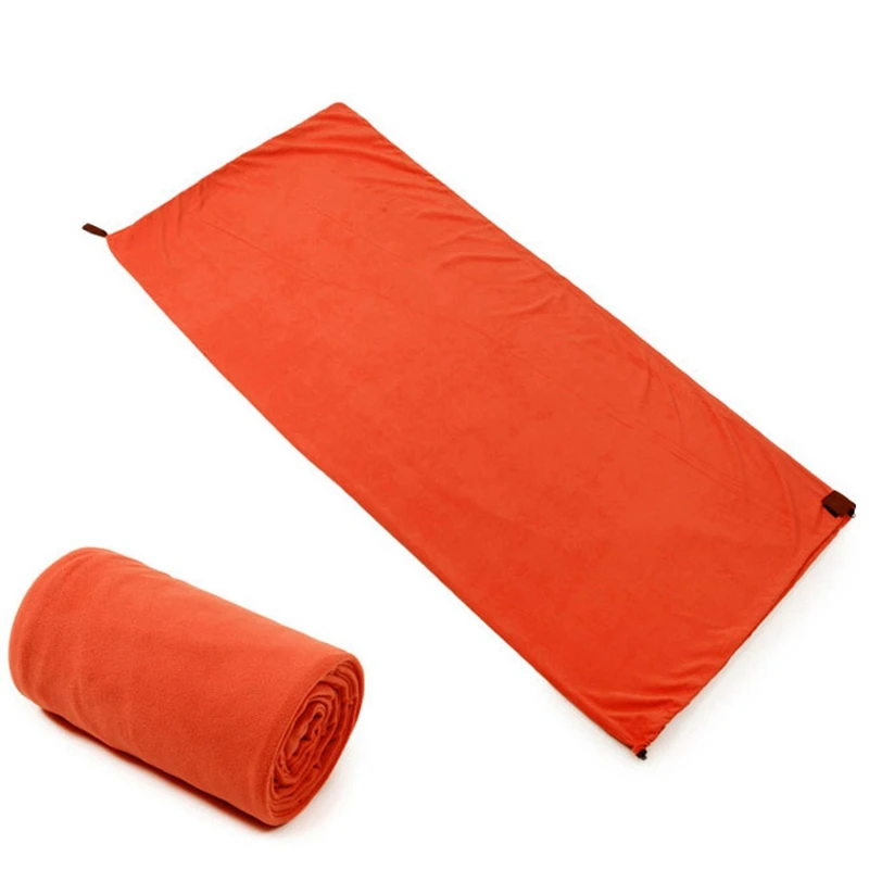 Single-Side Fleece Sleeping Bag Portable Outdoor Camping Ultralight Liner Camping(Orange) | Спорт и развлечения