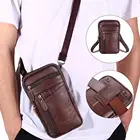 Портативный мужской кожаный рюкзак с отделением для ремня