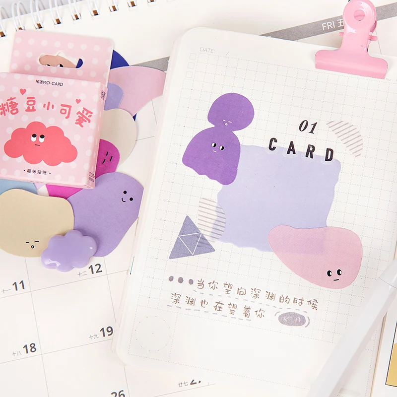 Наклейки SIXONE 46/коробка с эмоциями сахарной фасоли милые наклейки для дневника