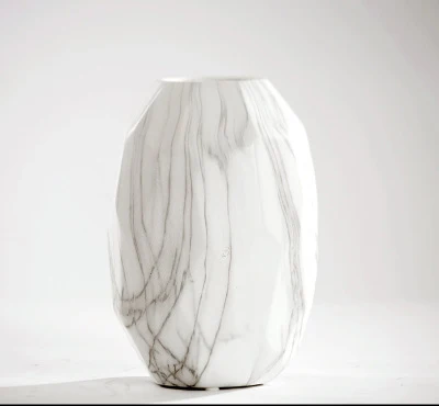 

Настольная керамическая ваза с белым мраморным рисунком, настольная керамическая ваза для гостиной, кабинета, украшение для дома с цветами