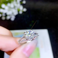 925 sterling silver ring 1ct 2ct vvs round cut classic style lab diamond jewelry for women engagement party gift moissanite ring