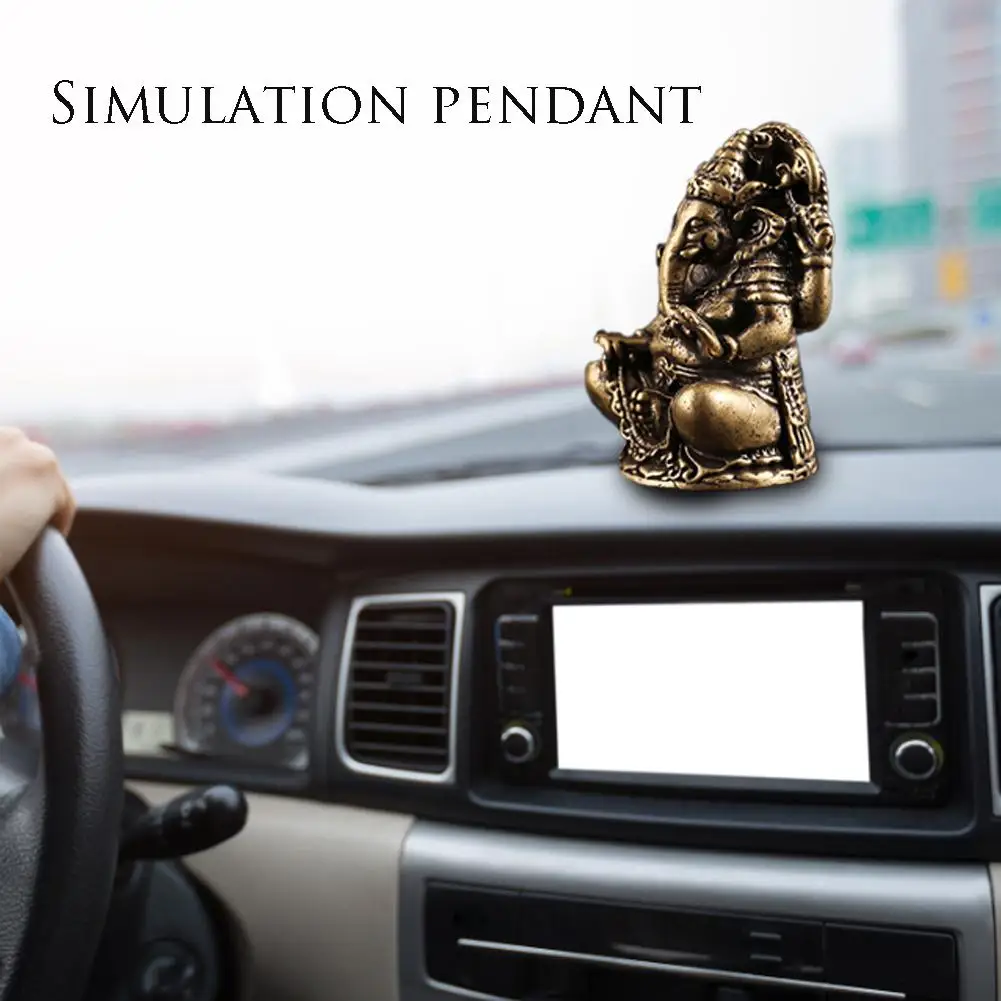 Мини винтажная латунная Статуэтка Ганеша карманный Индия Таиланд скульптура в