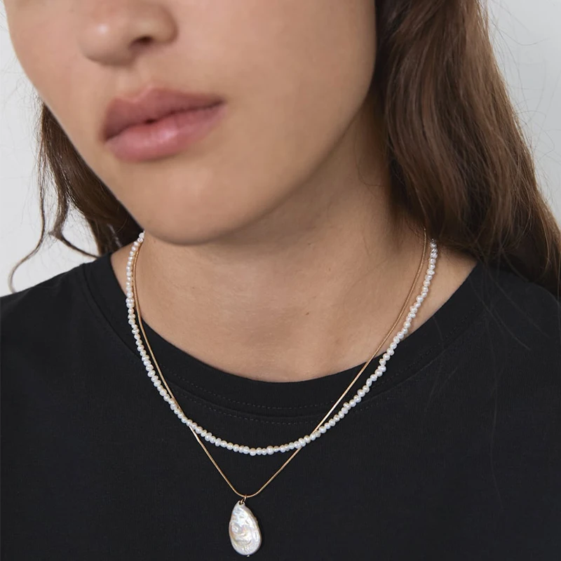 Junlead модное простое многослойное жемчужное ожерелье золотая цепочка чокер бохо