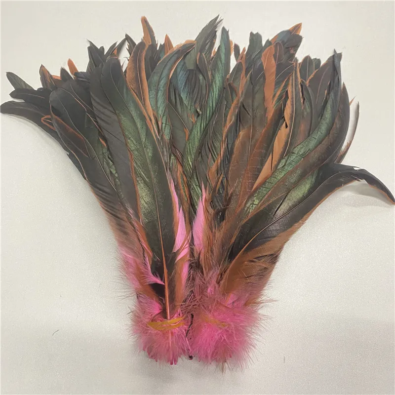 

50pcs/lot quality pink rooster feathers 10-12inch/25-30cm Wedding Christmas Jewelry celebration Accessories plumas