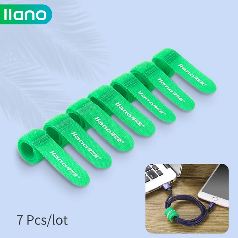 LLANO кабель управления 2 м/5 м/18 см 7 шт. Кабельный организатор зажим для намотки