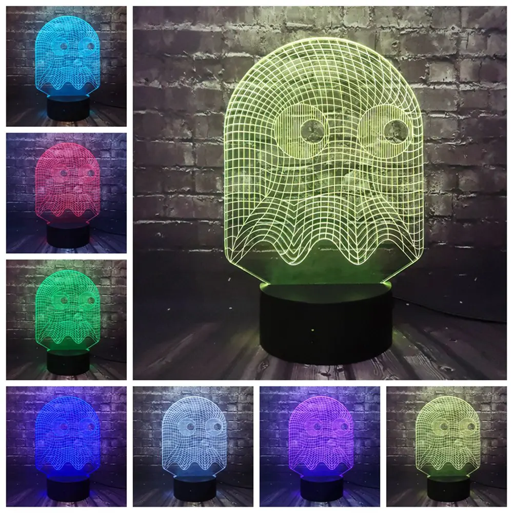 Милый мультфильм Классическая игра Pacman друг день рождения модная лампа LED