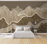 milofi custom wallpaper 8d waterproof wall cloth artistic conception abstract gold line ink landscape background wall painting