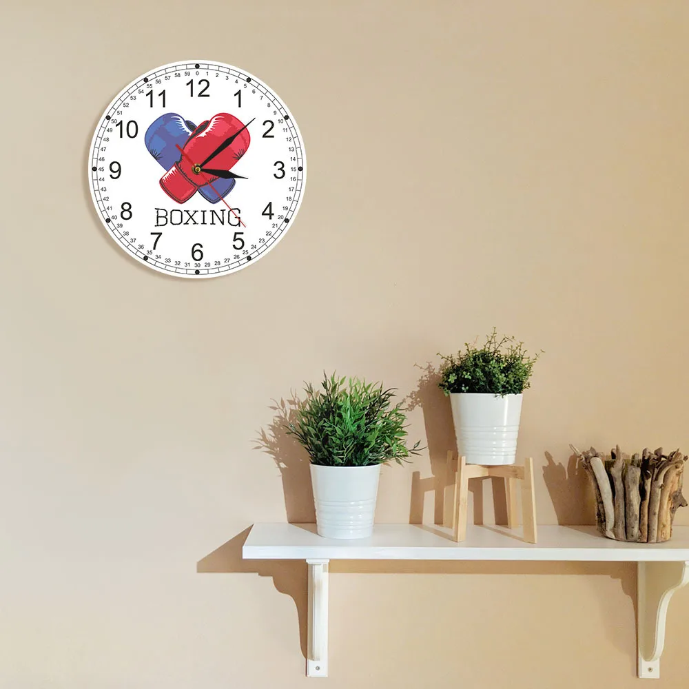 

Home Decoration Art Wall Clock Boxer Decoration Boxing Gloves Acrylic Hanging Clock