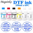 Чернила DTF 6 шт. по 250 мл для пленки для принтера GoPro для Epson L1800 L800 L805 DX5 DX7 I3200 I4720 I5113, печатающая головка DTF 1BK-1C-1M-1Y-2WH