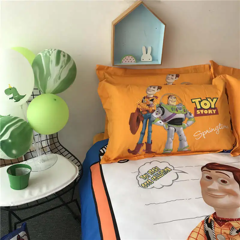 Disney Toy Story Утешитель постельные принадлежности набор Полный Твин Королева Король размер пододеяльник хлопок Базз Лайтер мальчик подарок плоский лист ребенок