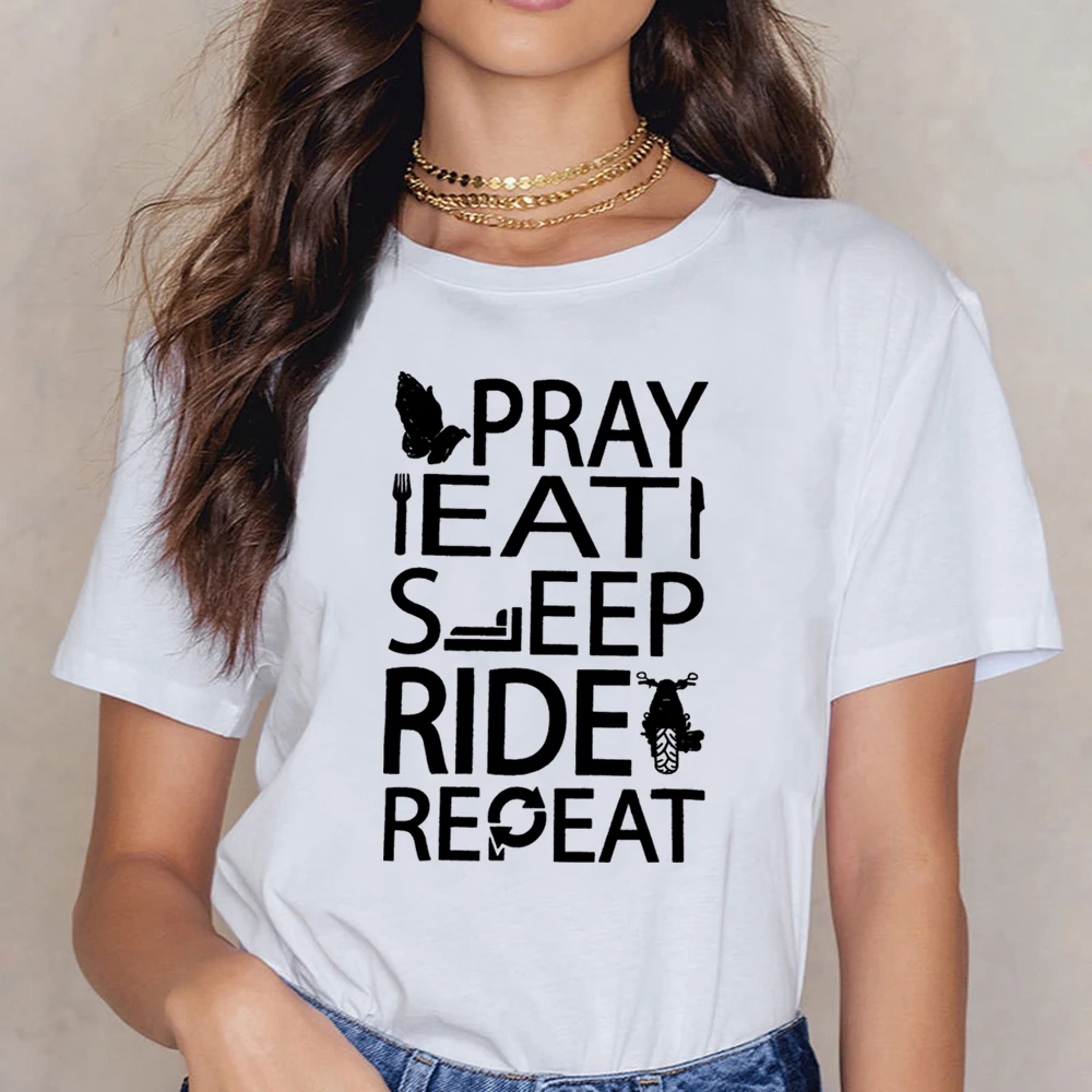 

Tops T Shirt Women Riders Prayer Repeatation For Rider Summer Harajuku Cotton Female Shirt